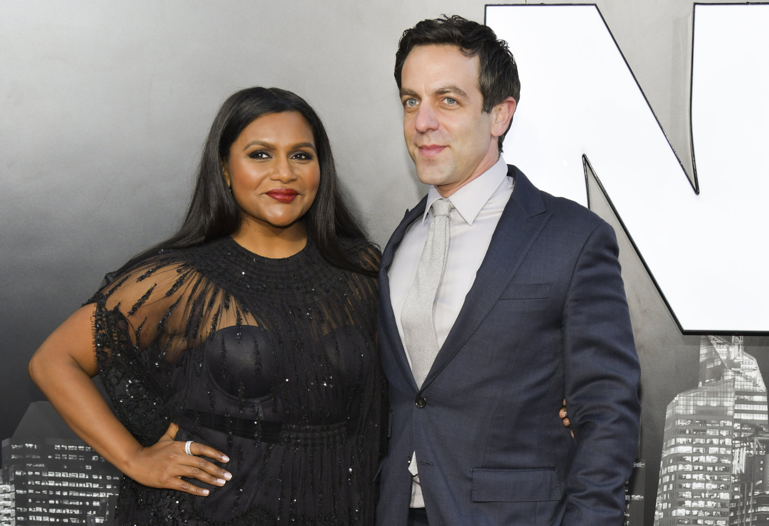 Mindy Kaling and BJ Novak at the premiere of 'Late Night'