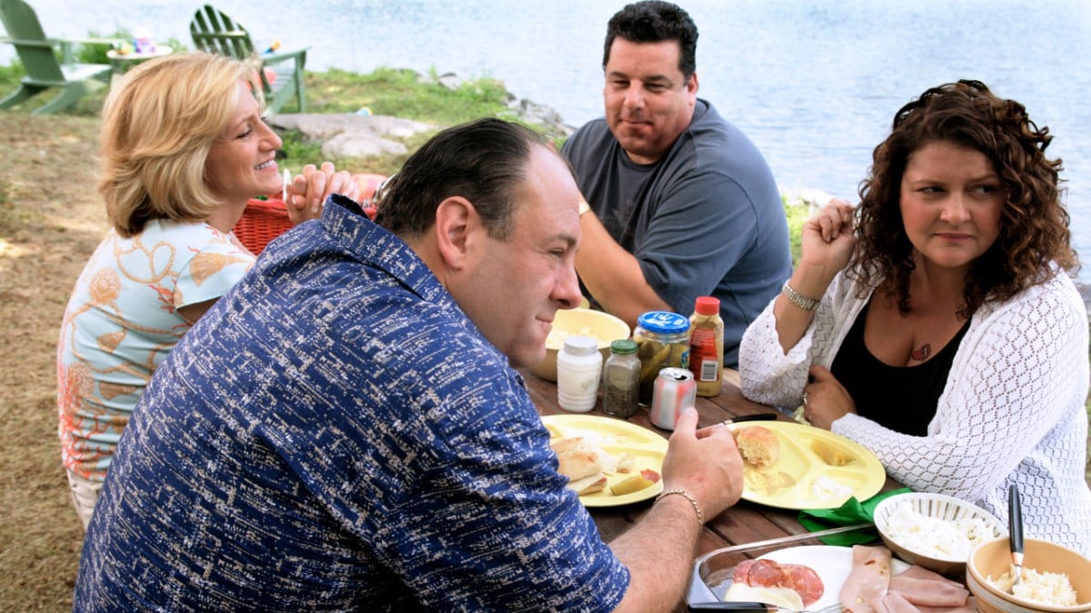 'Sopranos' actors perform in a scene by a lake.