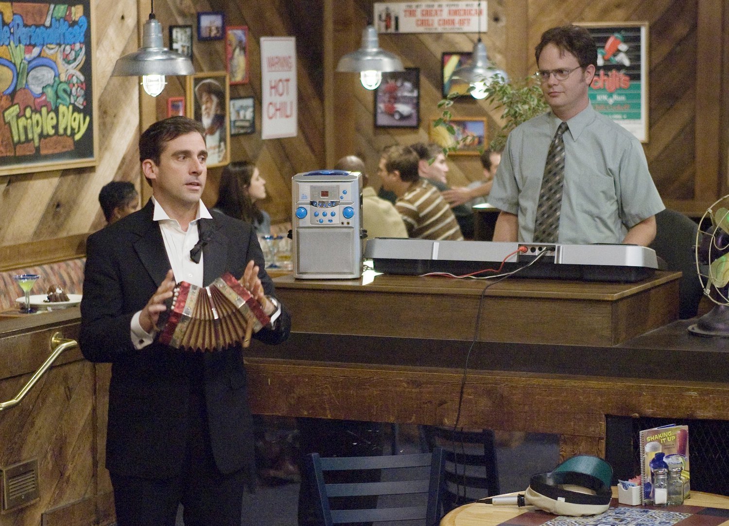 The Office The Dundies Steve Carell as Michael Scott and Rainn Wilson as Dwight Schrute