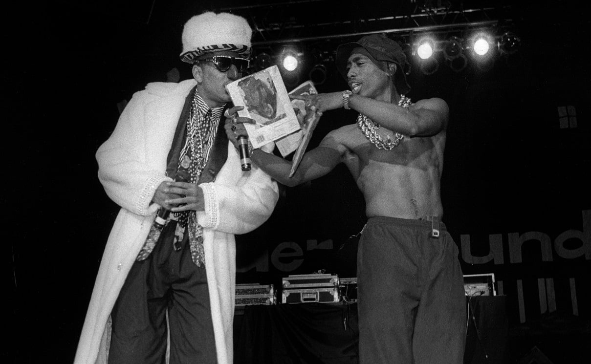 Humpty Hump and Tupac Shakur on stage