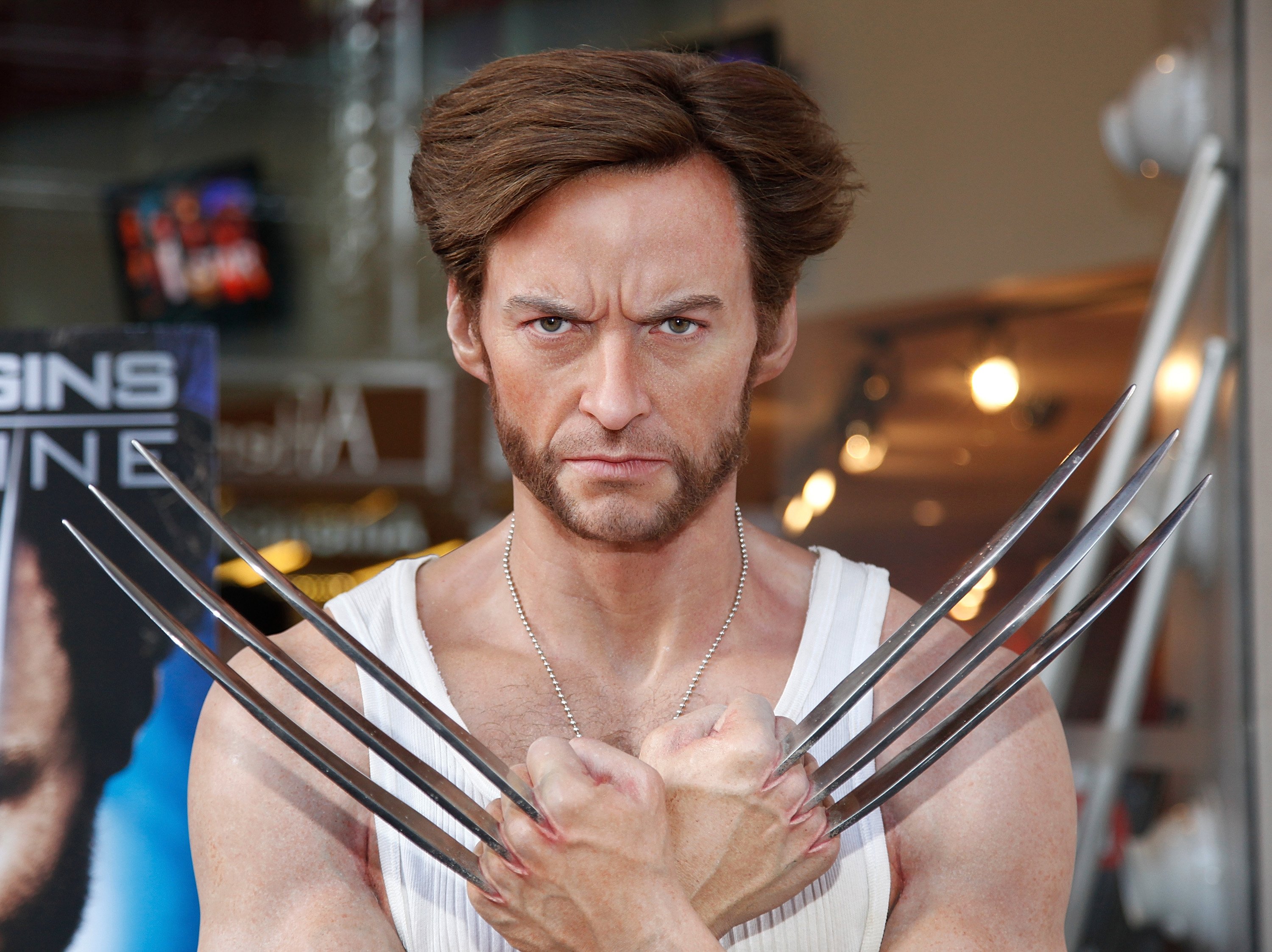 A wax figure of Hugh Jackman as Wolverine