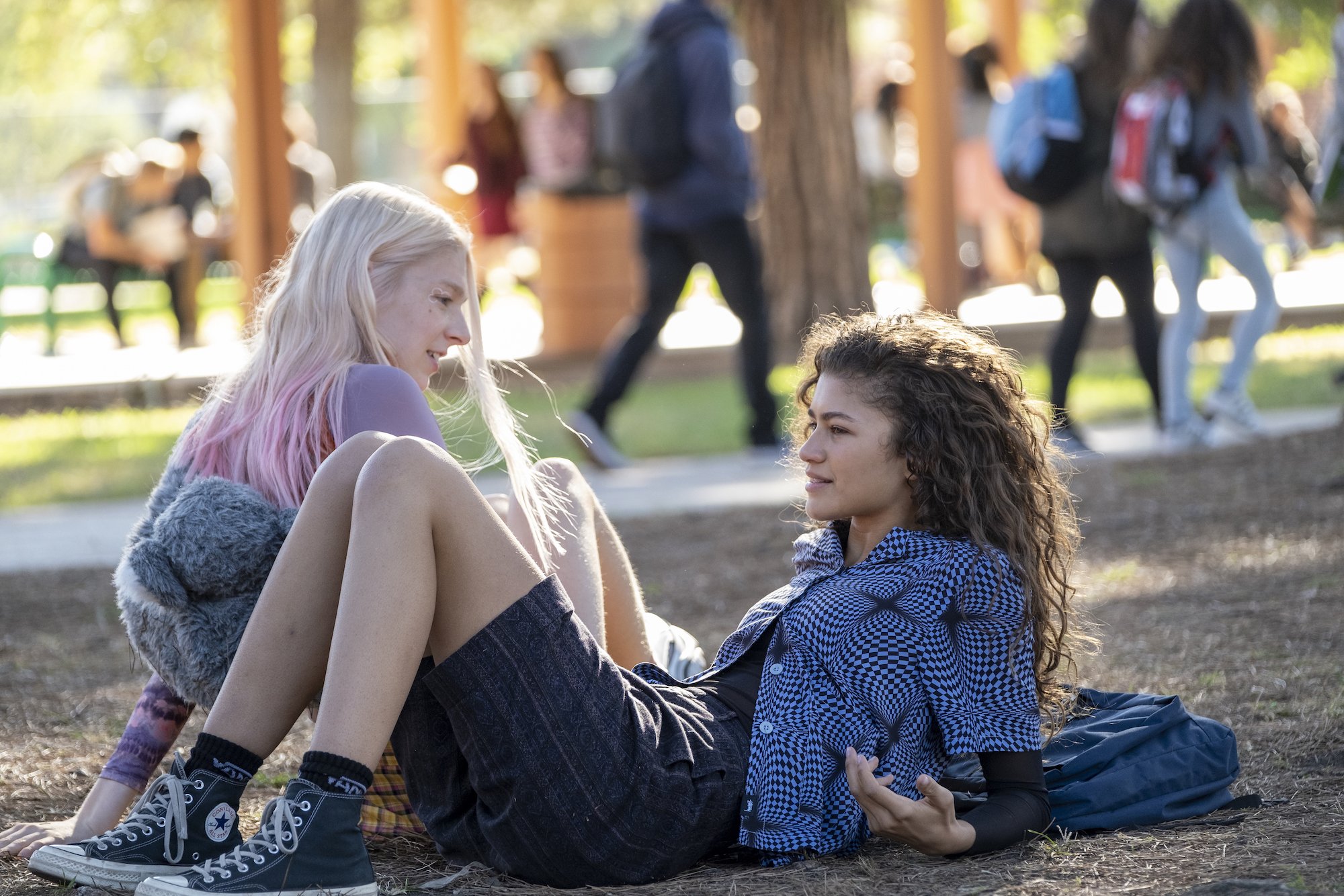 Zendaya as Rue and Hunter Schafer as Jules in Episode 3 of 'Euphoria.'