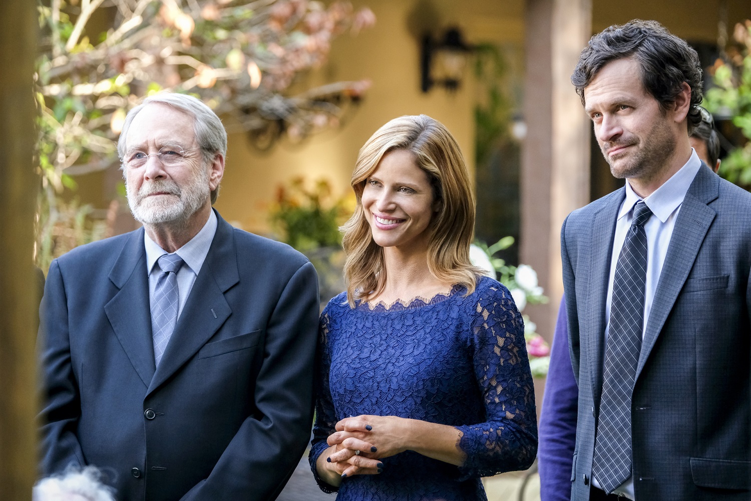 Andrea Savage with Martin Mull and Tom Everett Scott