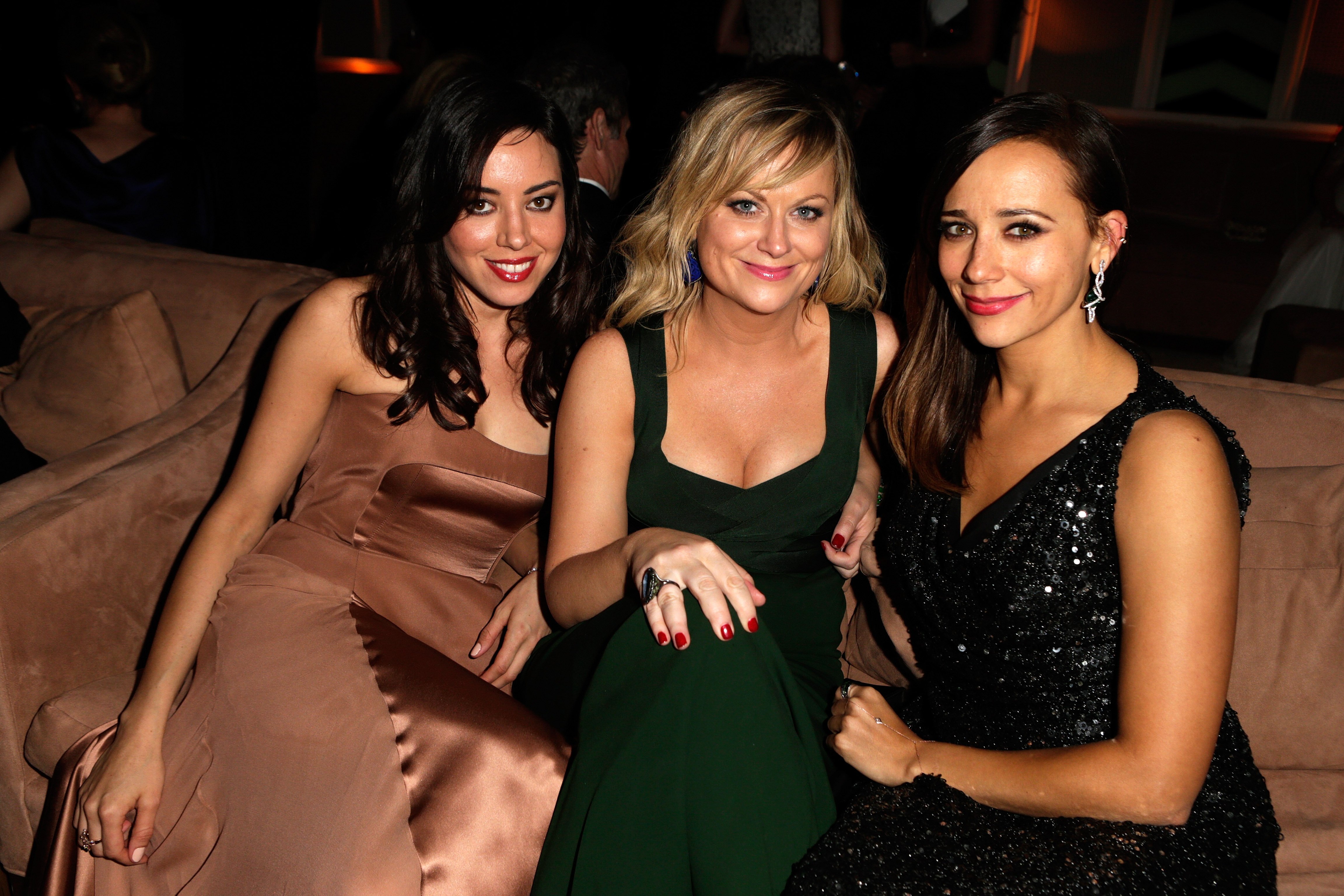 Aubrey Plaza with Amy Poehler and Rashida Jones