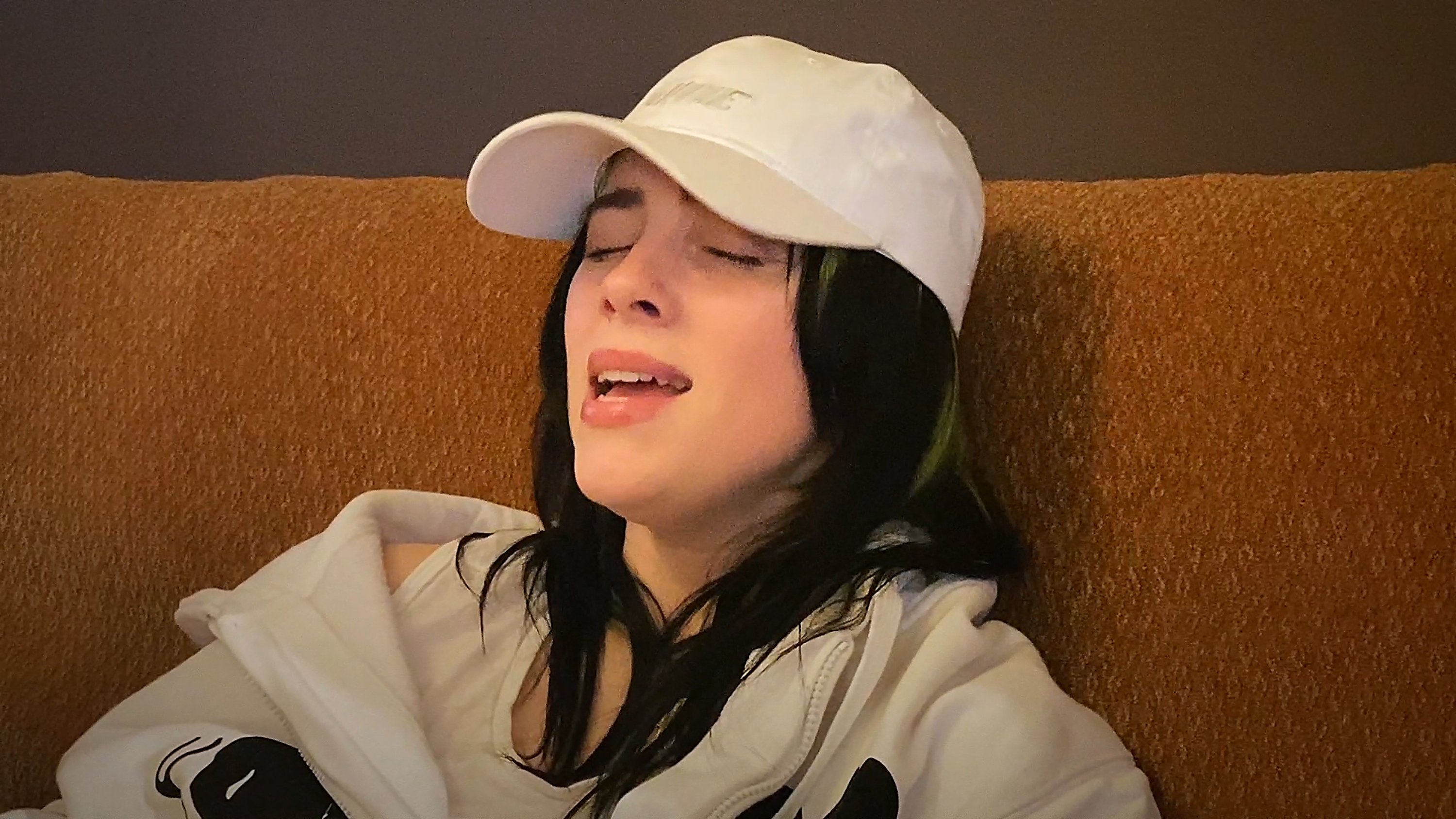 Billie Eilish performs with FINNEAS from home