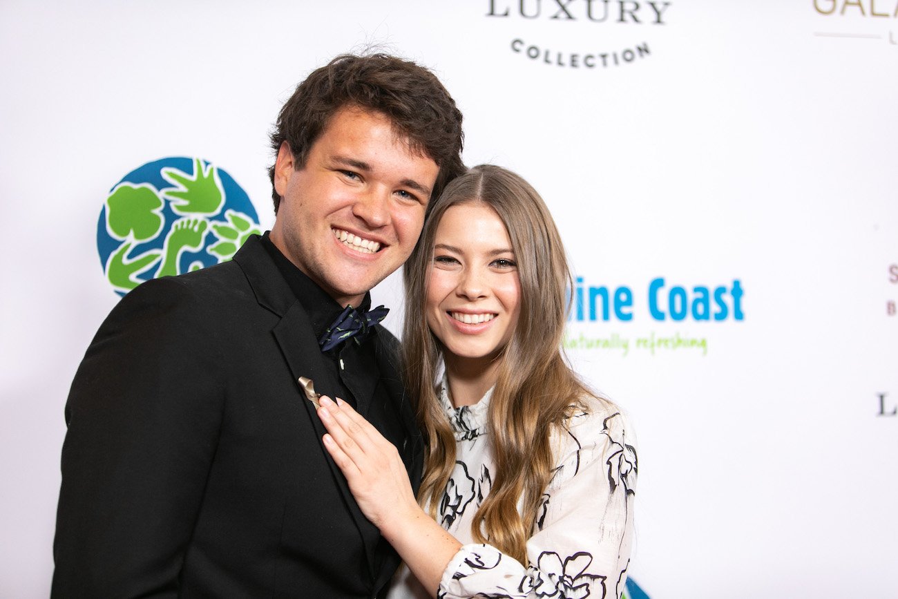 Chandler Powell and Bindi Irwin attend the Steve Irwin Gala Dinner at SLS Hotel