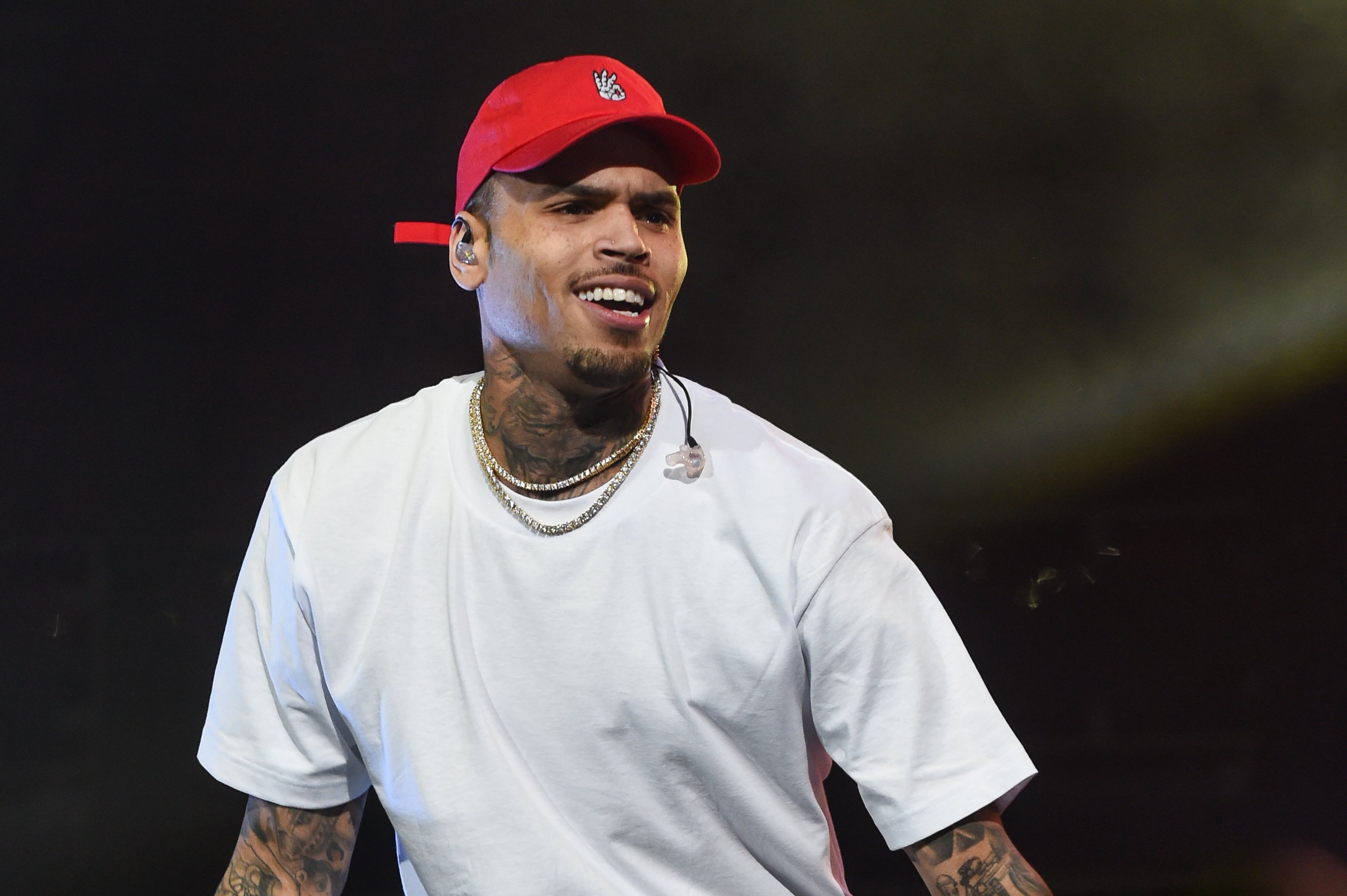 Chris Brown performing in 2017