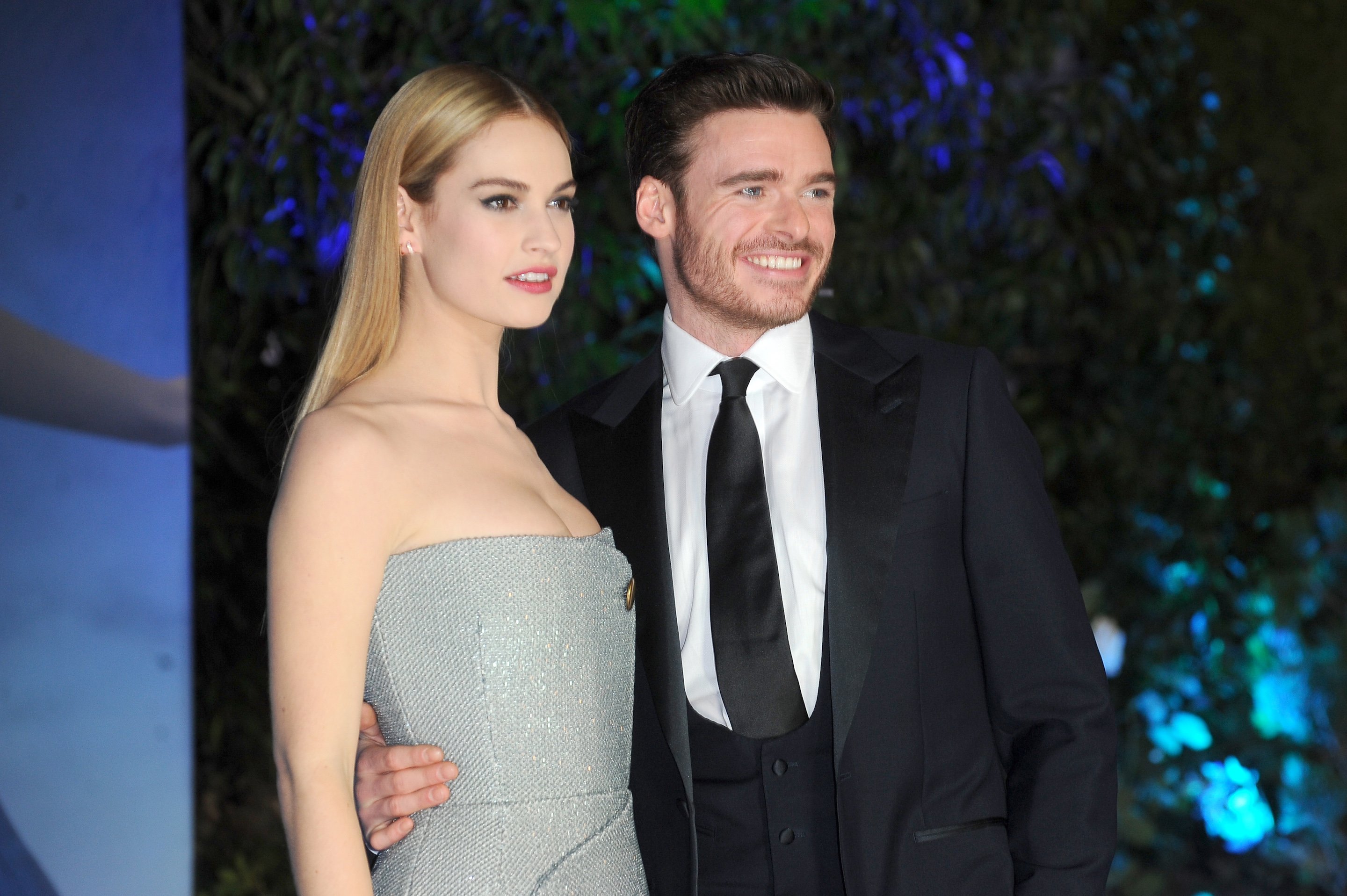 Lily James and Richard Madden attend the UK Premiere of 'Cinderella'