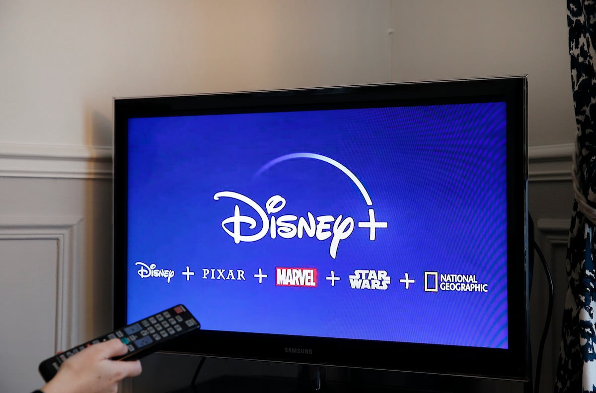 The Disney + logo on a television