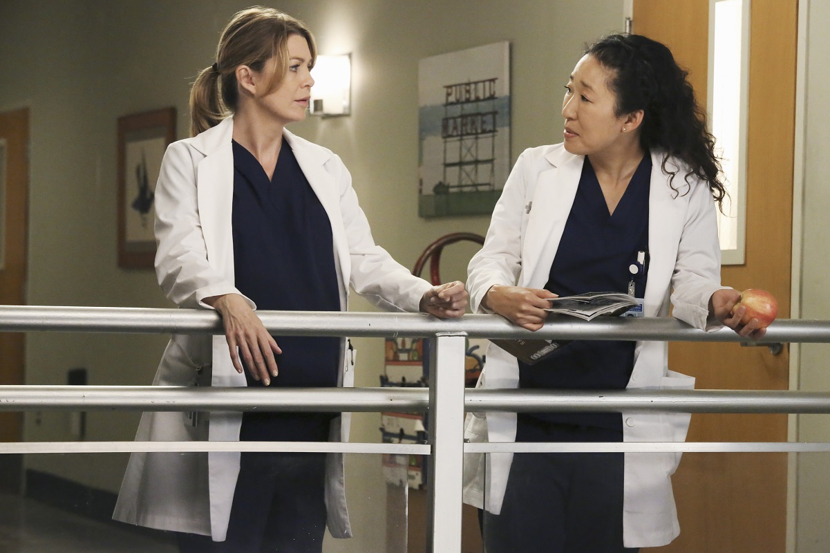 Ellen Pompeo as Meredith Grey and Sandra Oh as Cristina Yang on 'Grey's Anatomy'