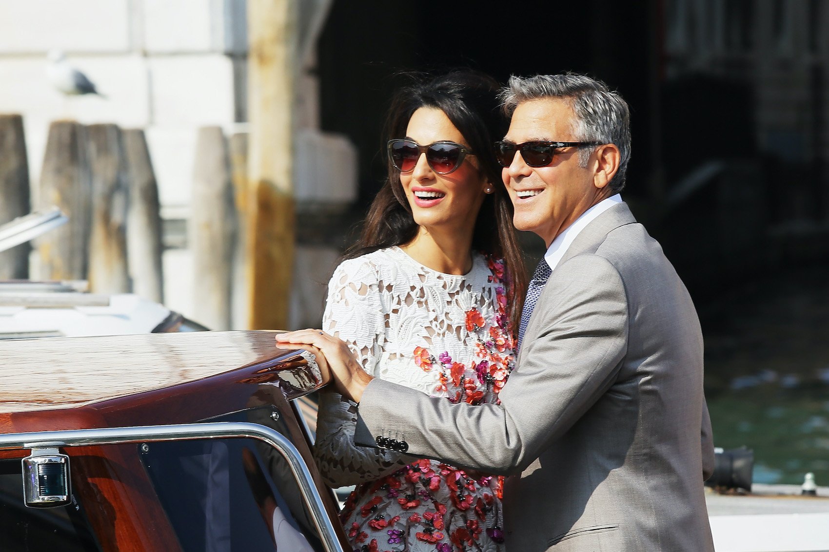 George Clooney and Amal Clooney in Venice, Italy