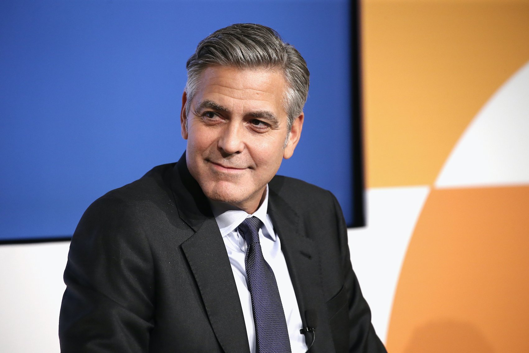 George Clooney speaks at the 100 Lives Initiative in 2015
