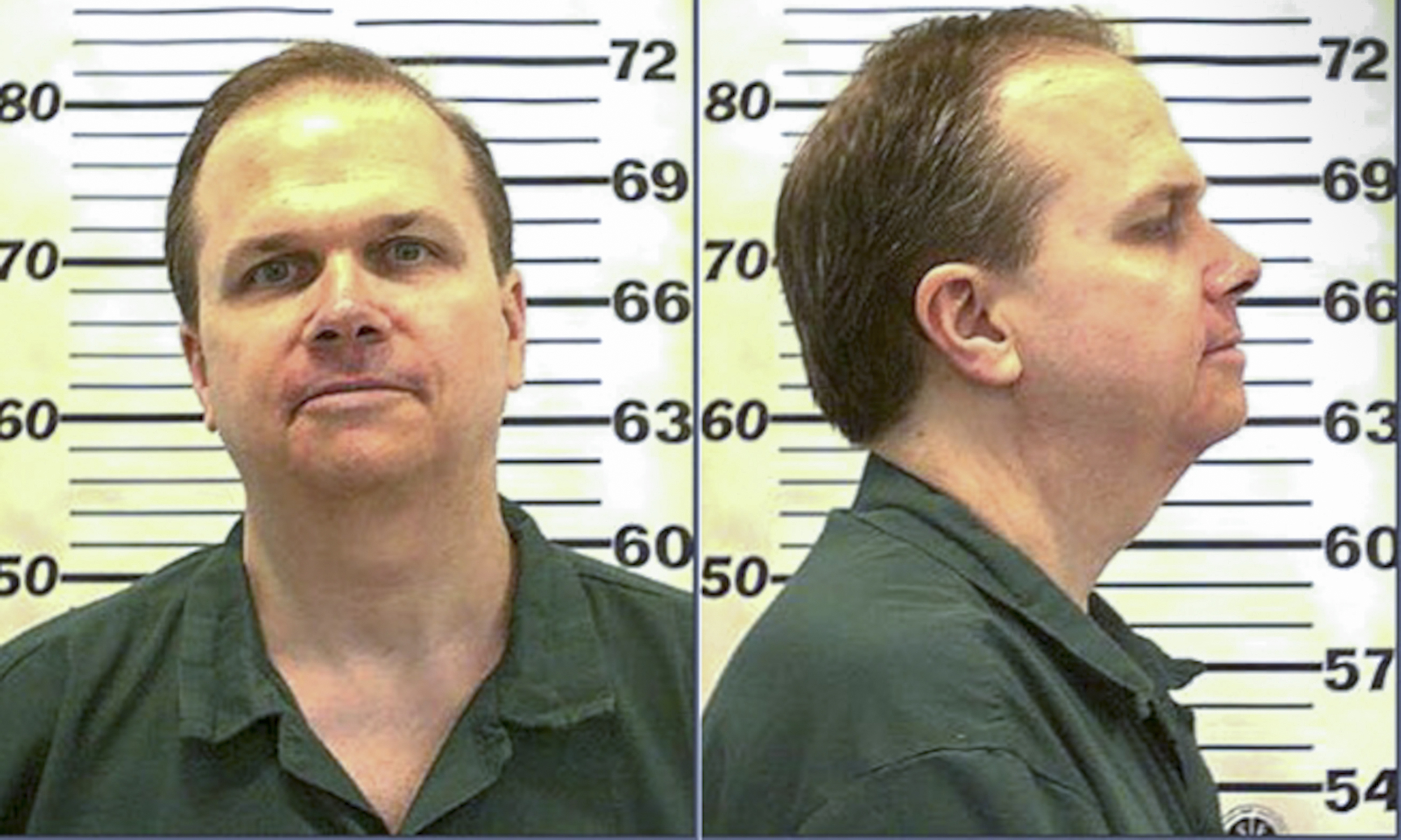 Mark David Chapman shown in a mug shot, 2010