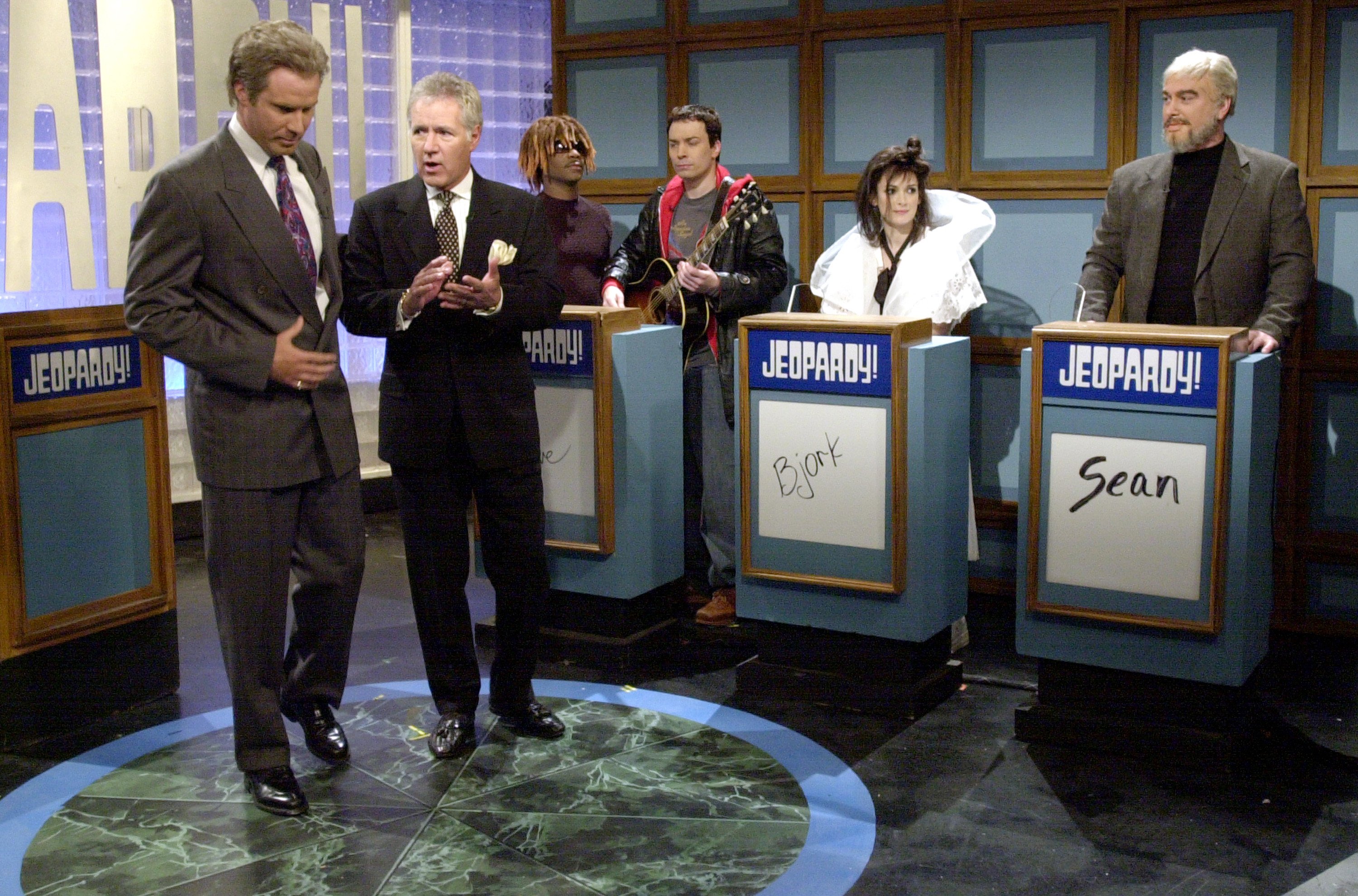 Will Ferrell (left) with Alex Trebek on 'Saturday Night Live' in 2002