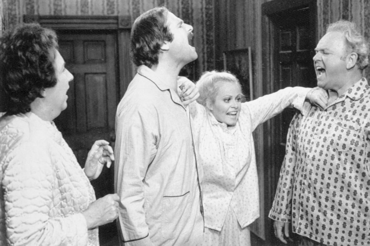 Rob Reiner (second from left) in a scene from 'All in the Family', 1978