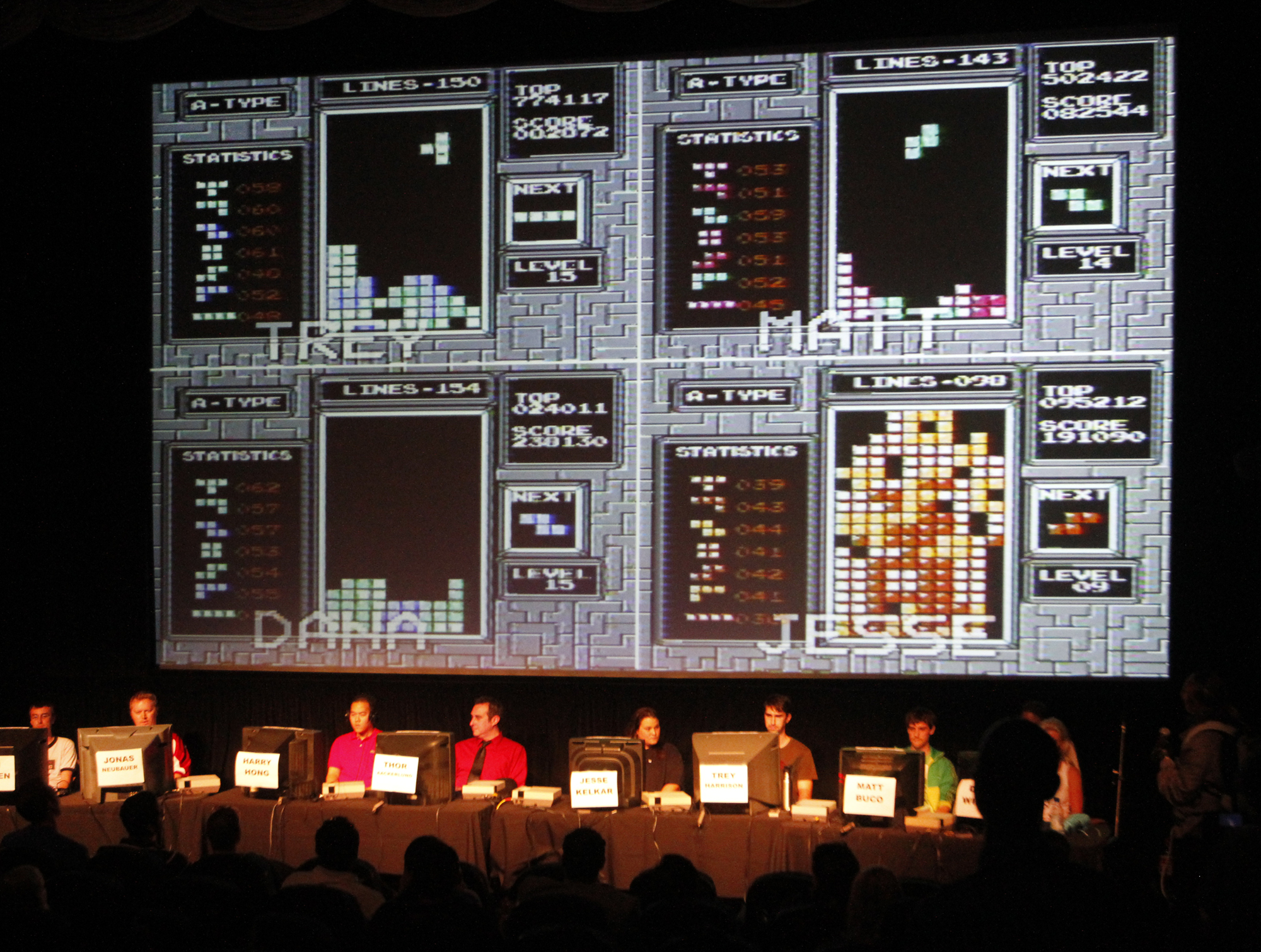 High Score features a Tetris tournament
