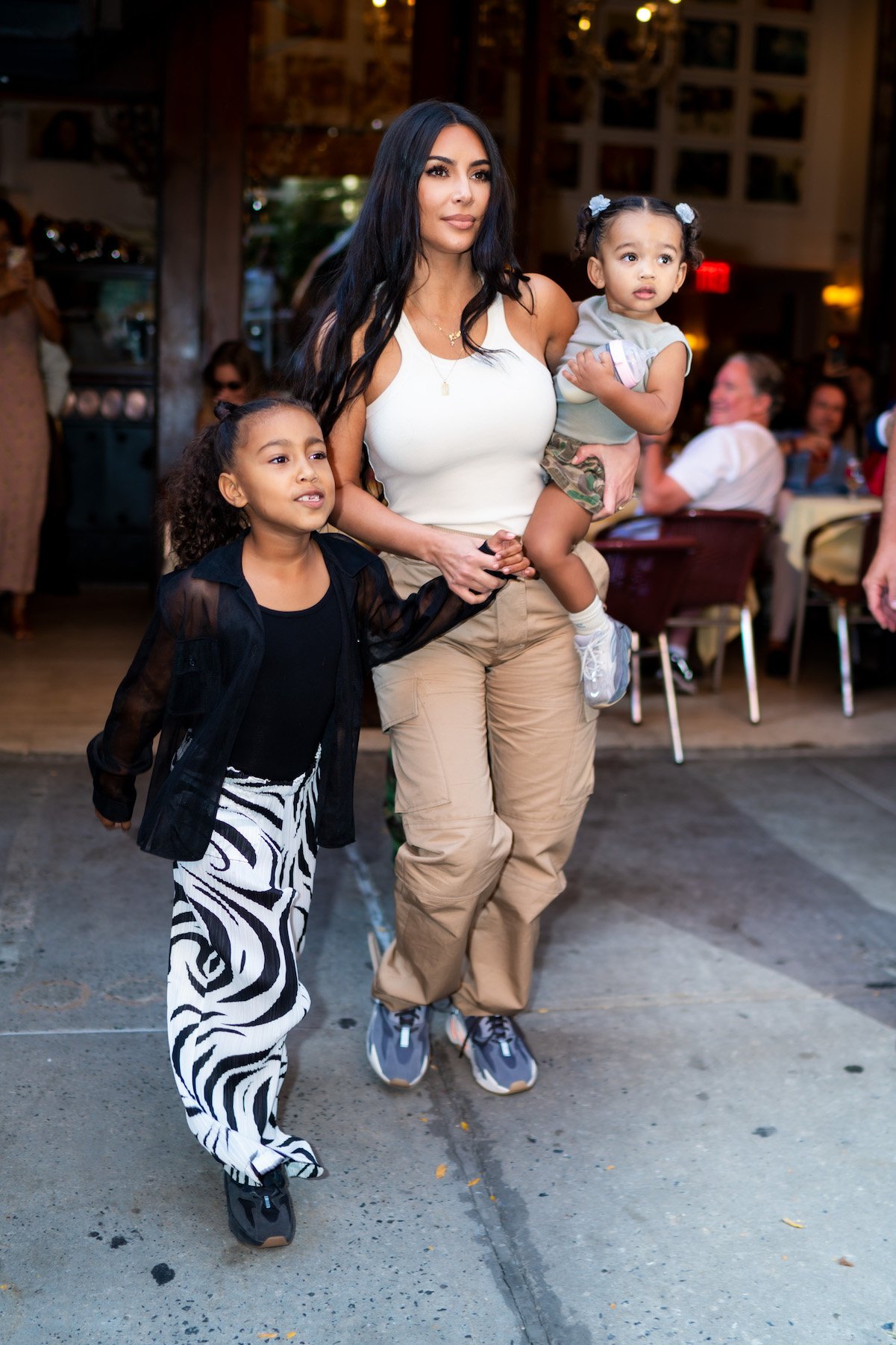 Kim Kardashian West with her daughters, North and Chicago