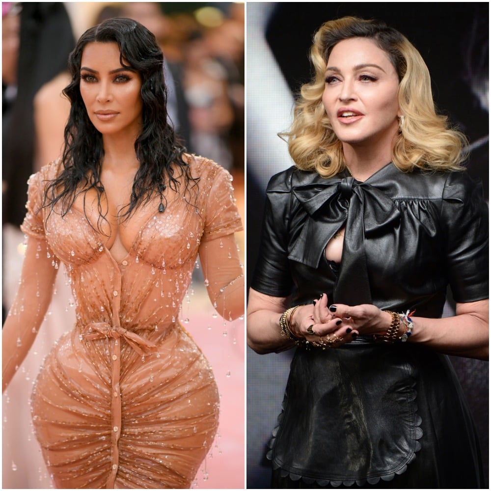 (L) Kim Kardashian West, (R) Madonna