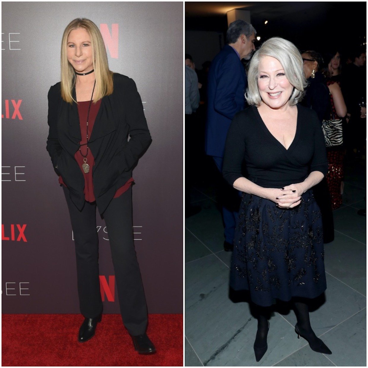 (L-R) Barbra Streisand, Bette Midler