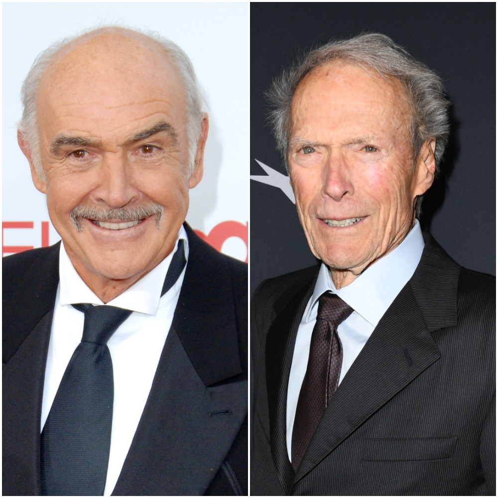 (L) Sean Connery, (R) Clint Eastwood