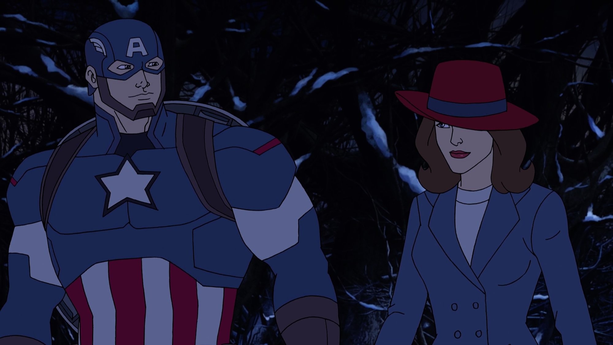 Animated images of Captain America and Peggy Carter