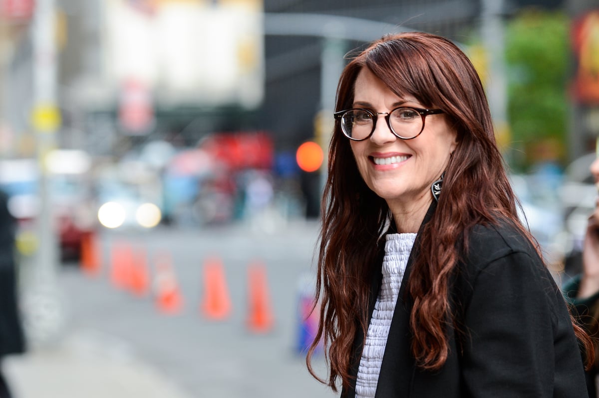 Megan Mullally enters the "The Late Show With Stephen Colbert" taping