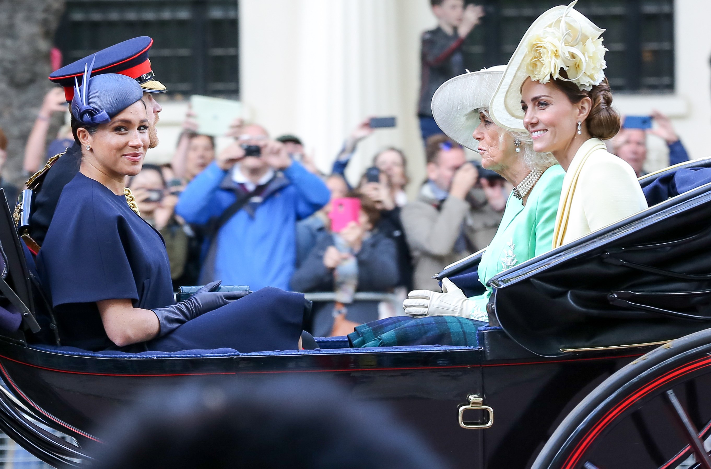 Meghan Markle, Prince Harry, Camilla Parker Bowles, and Kate Middleton