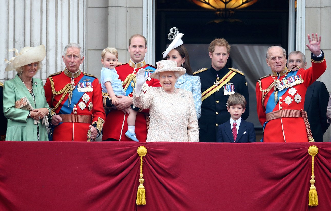 Members of the British royal family at the 2015 Trooping the Colour