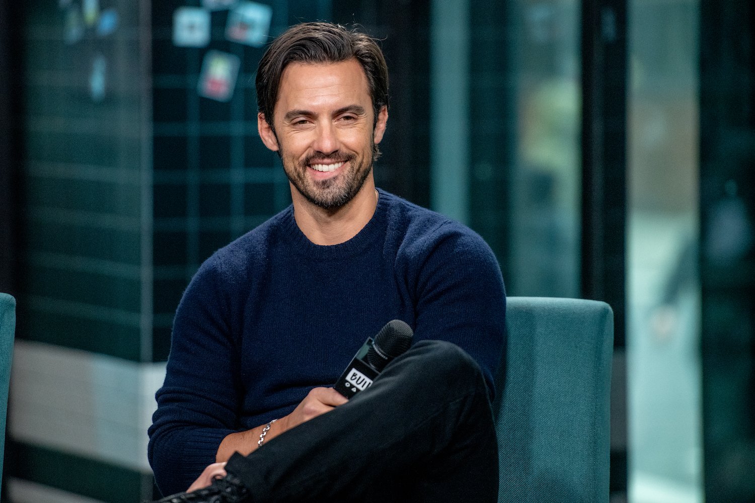 Milo Ventimiglia speaks at Build Studio in 2018