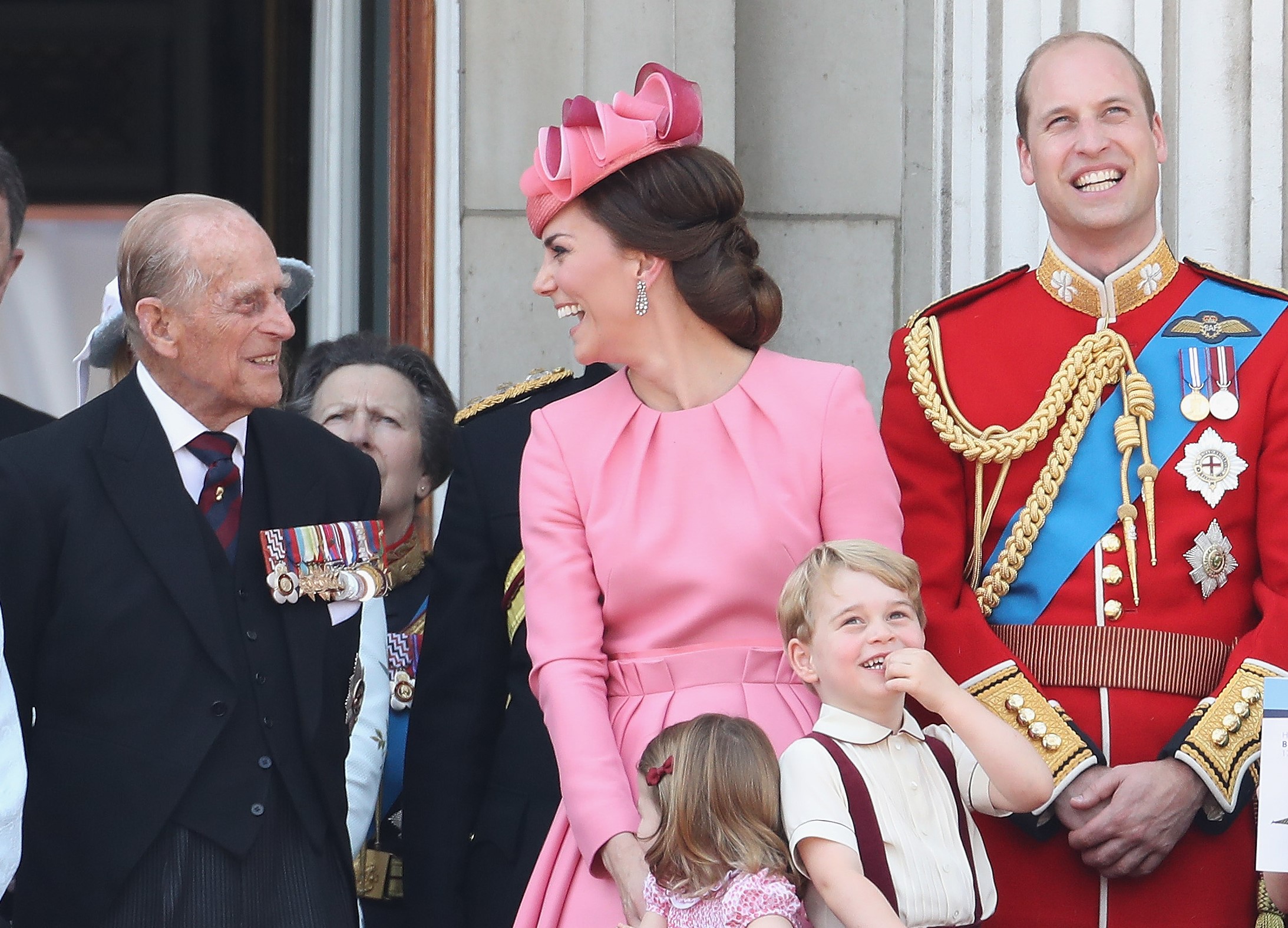 Prince Philip, Kate Middleton, Princess Charlotte, Prince George, and Prince William