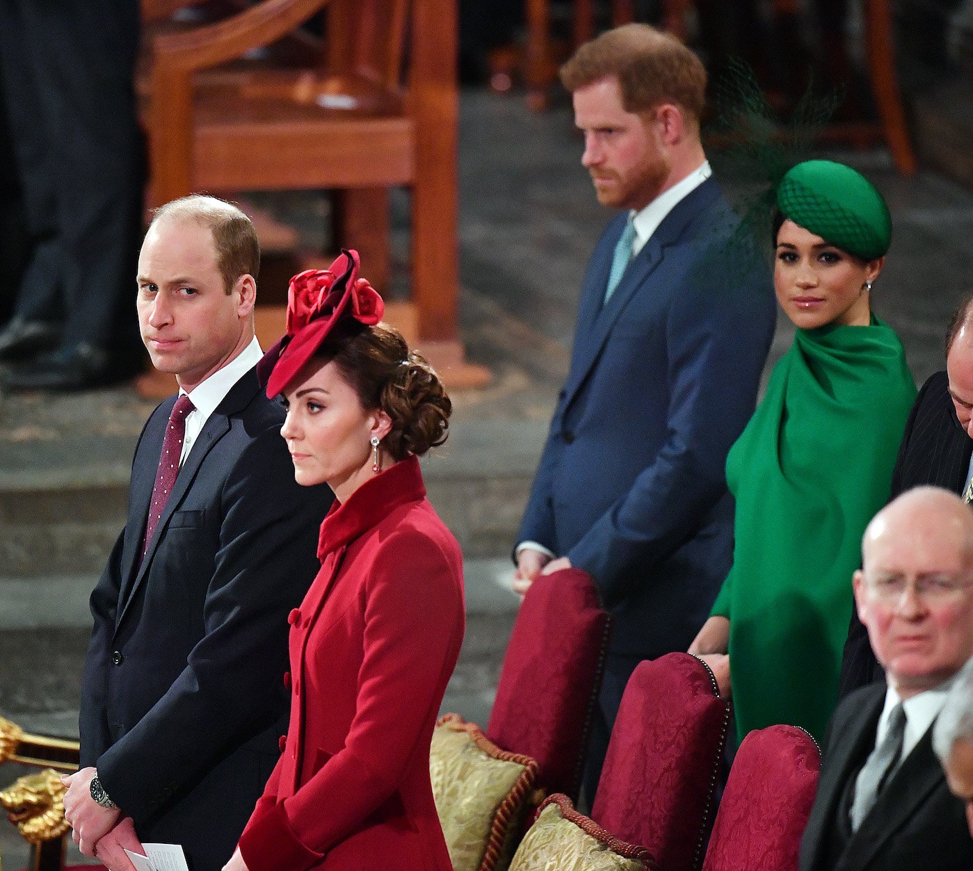 Prince William, Kate Middleton, Prince Harry, and Meghan Markle at 2020 Commonwealth Day Service