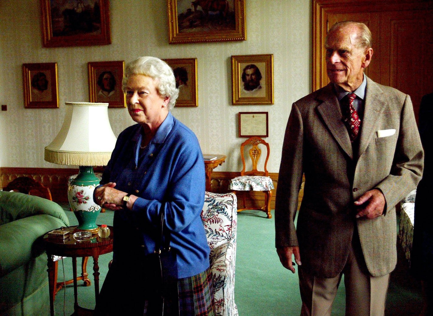 Queen Elizabeth II and Prince Philip at Balmoral in 2005