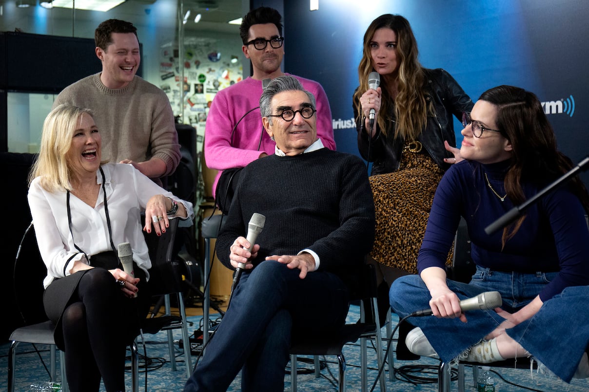 Eugene Levy, Noah Reid, Annie Murphy, Catherine O'Hara, Daniel Levy and Emily Hampshire