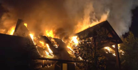 Fire destroyed the roof and top floor of Rachael Ray's upstate New York home