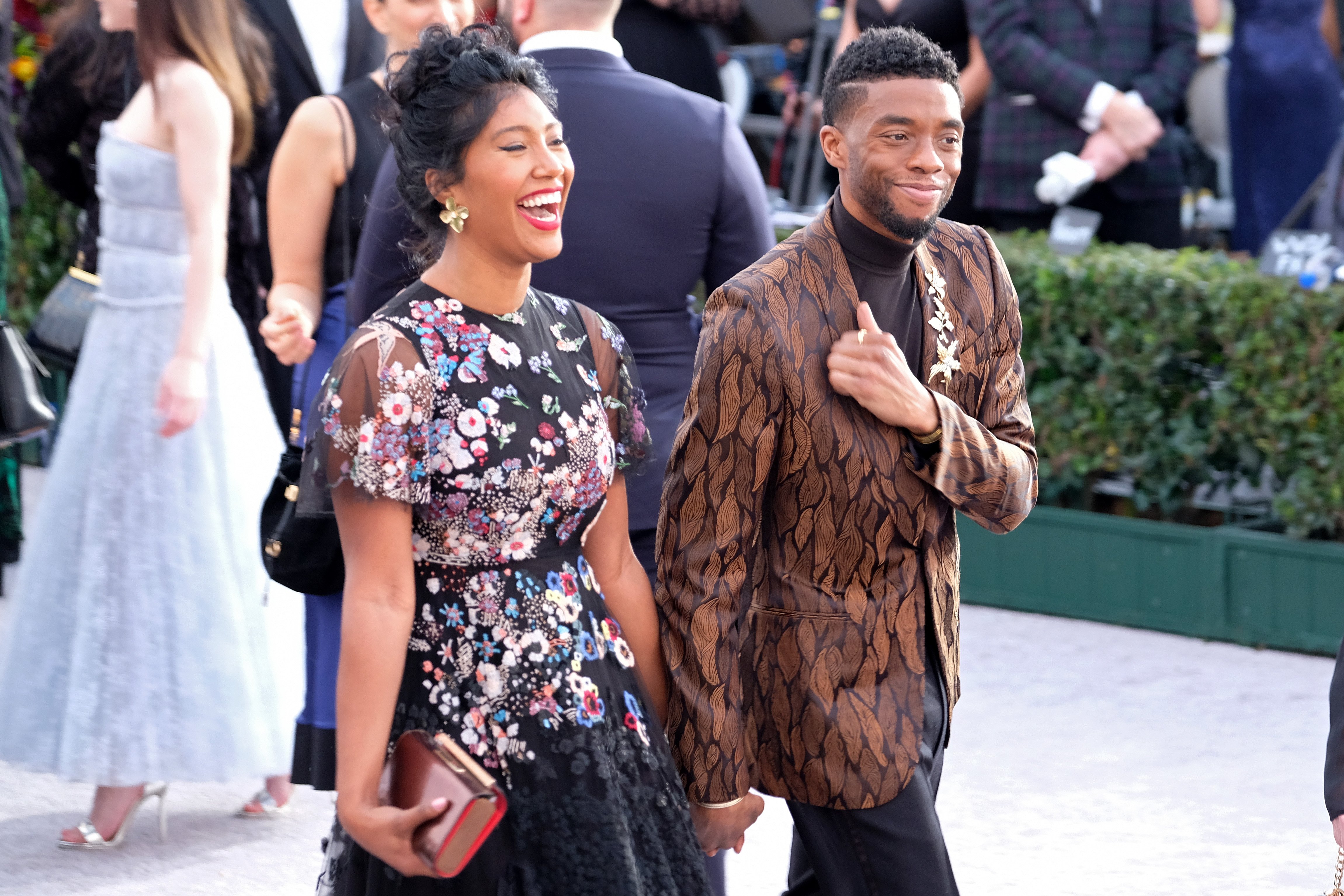 Taylor Simone Ledward and Chadwick Boseman