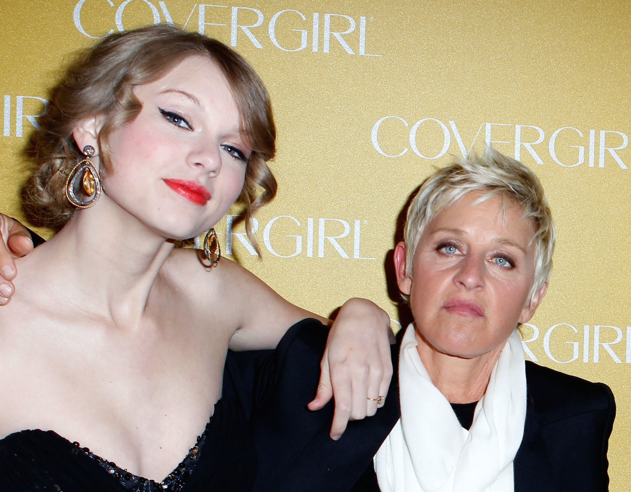 Taylor Swift and TV personality Ellen DeGeneres arrive at COVERGIRL 50th Anniversary Celebration