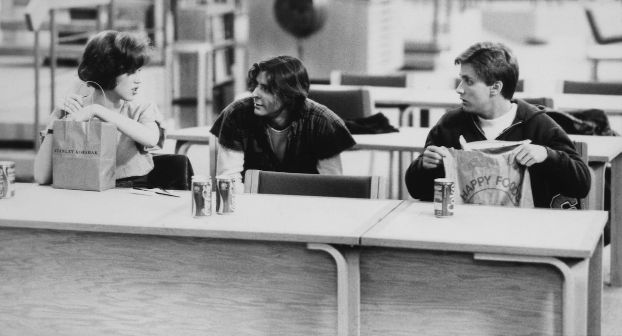 Molly Ringwald, Judd Nelson, and Emilio Estevez in 'The Breakfast Club'