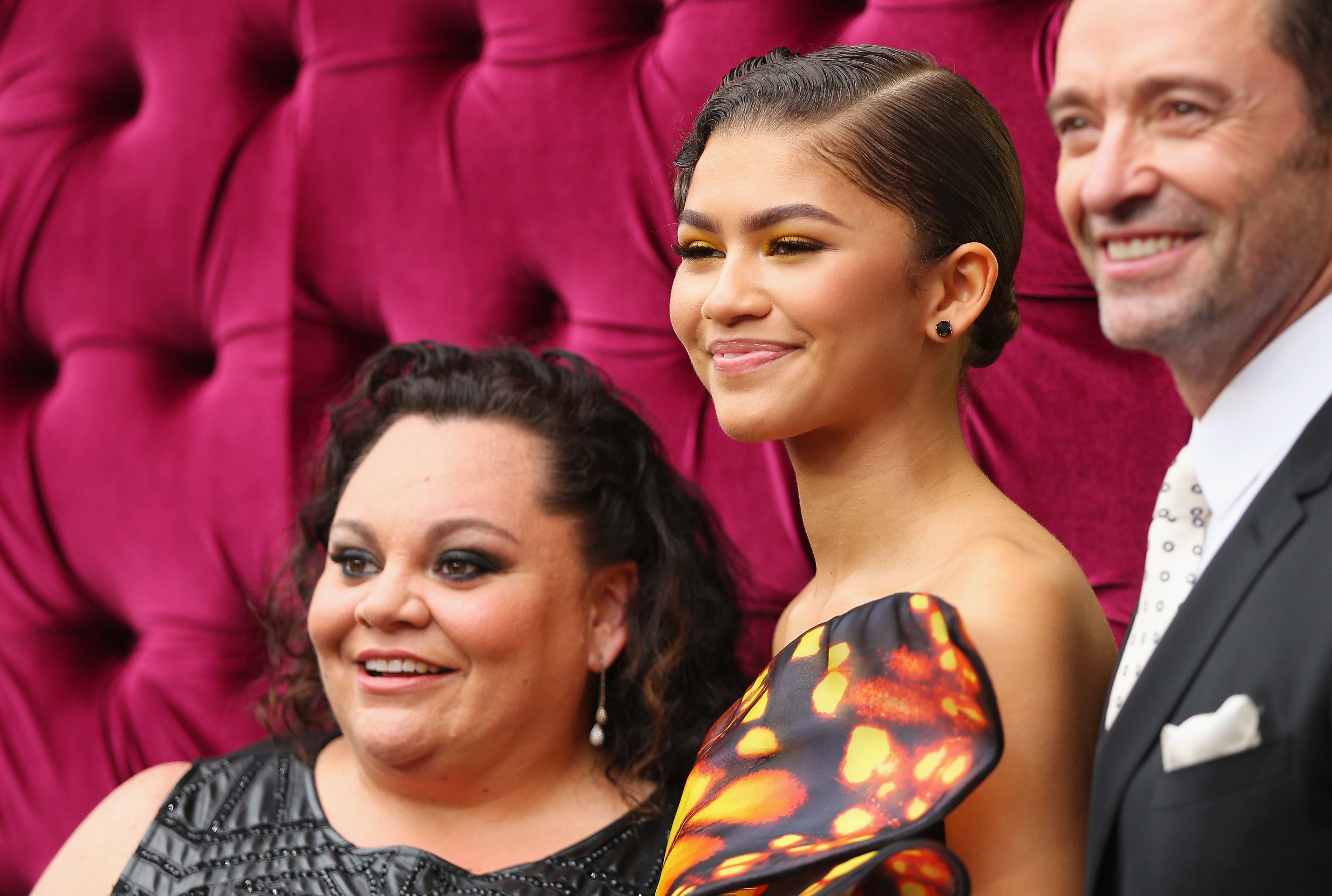 Keala Settle , Zendaya, and  Hugh Jackman attend the Australian premiere of 'The Greatest Showman'