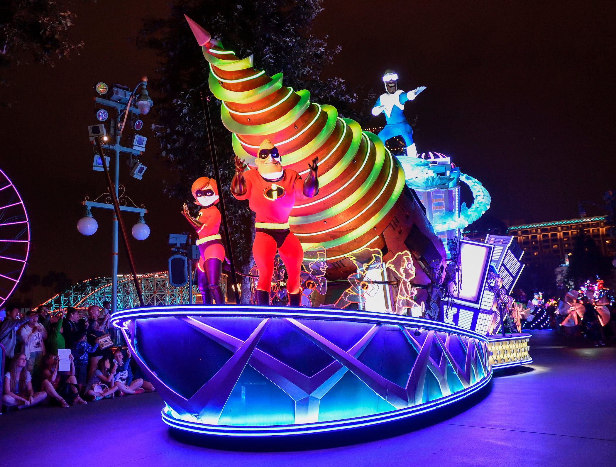 The new 'Incredibles' float during the Paint the Night Parade 