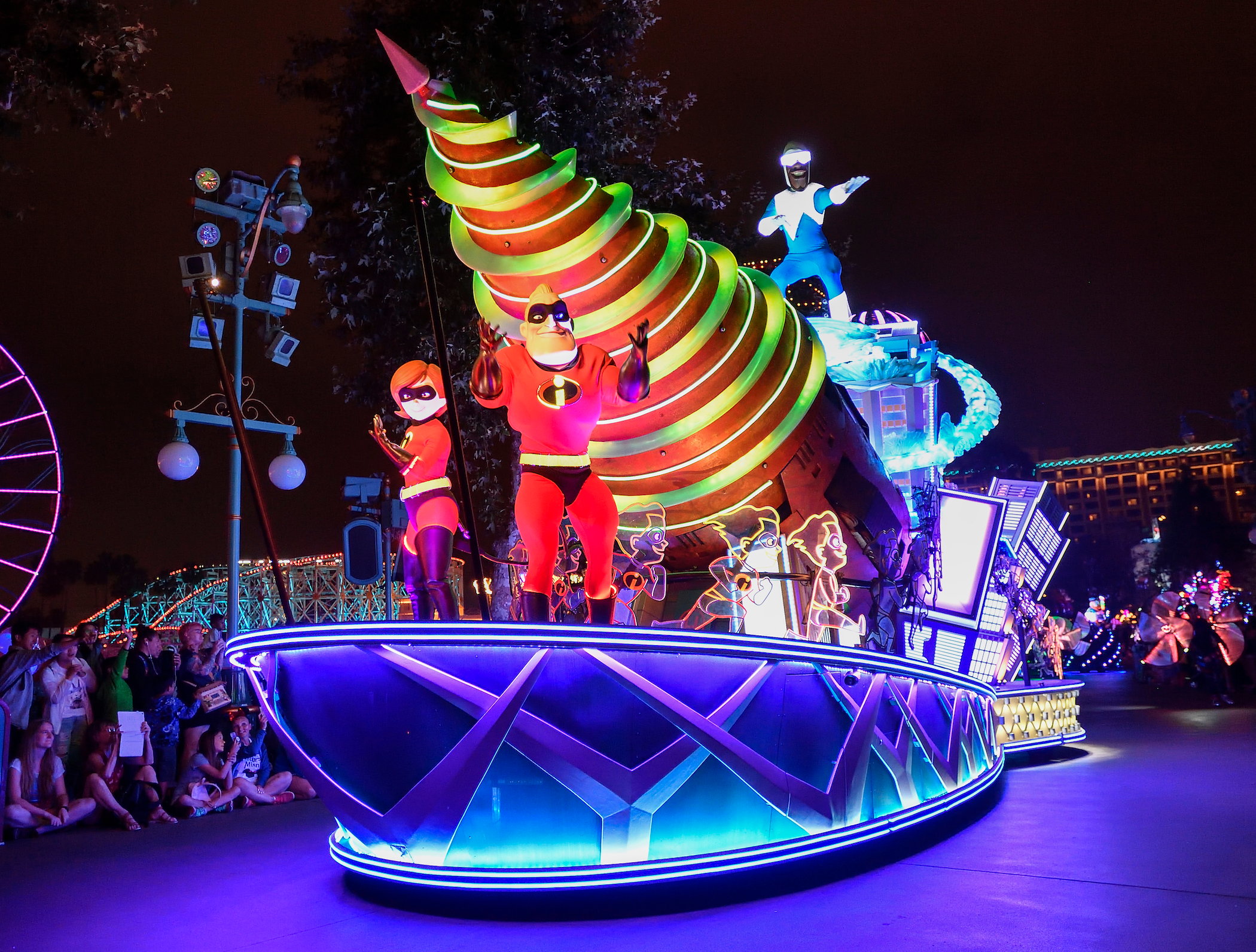 The new 'Incredibles' float during the Paint the Night Parade