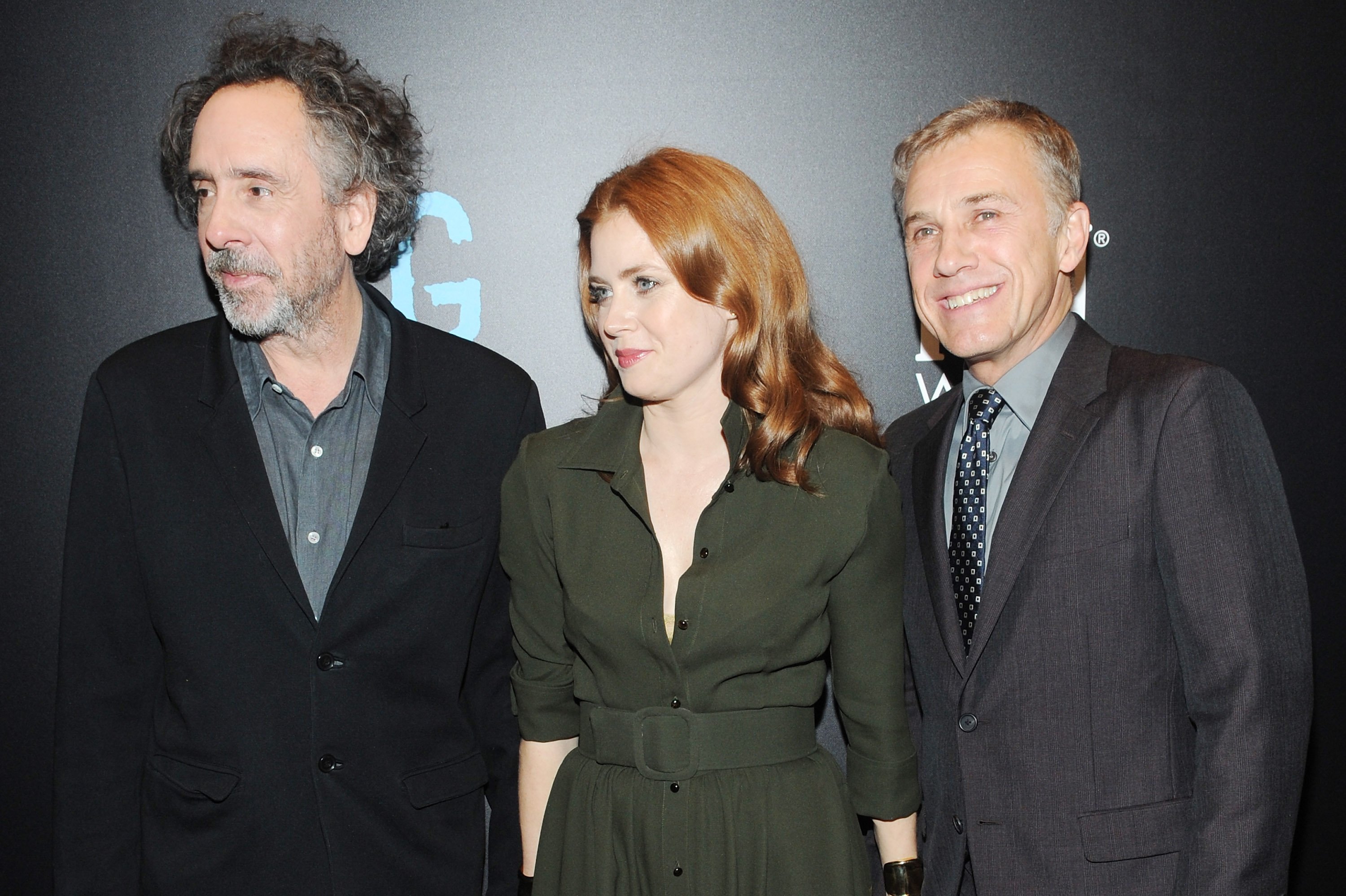 Tim Burton wtih Amy Adams and Christoph Waltz