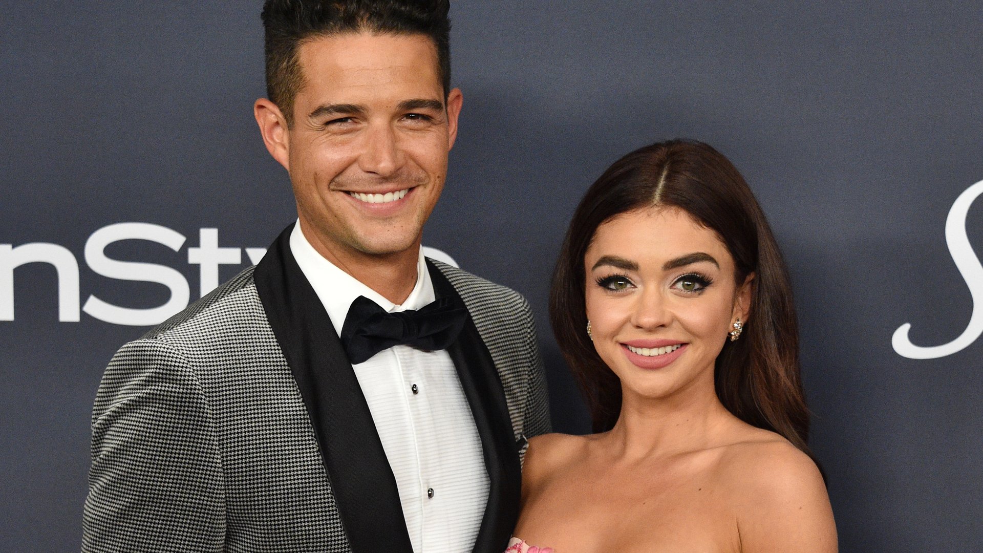 Wells Adams and Sarah Hyland attend the 21st Annual Warner Bros. And InStyle Golden Globe After Party at The Beverly Hilton Hotel on January 05, 2020 in Beverly Hills, California.