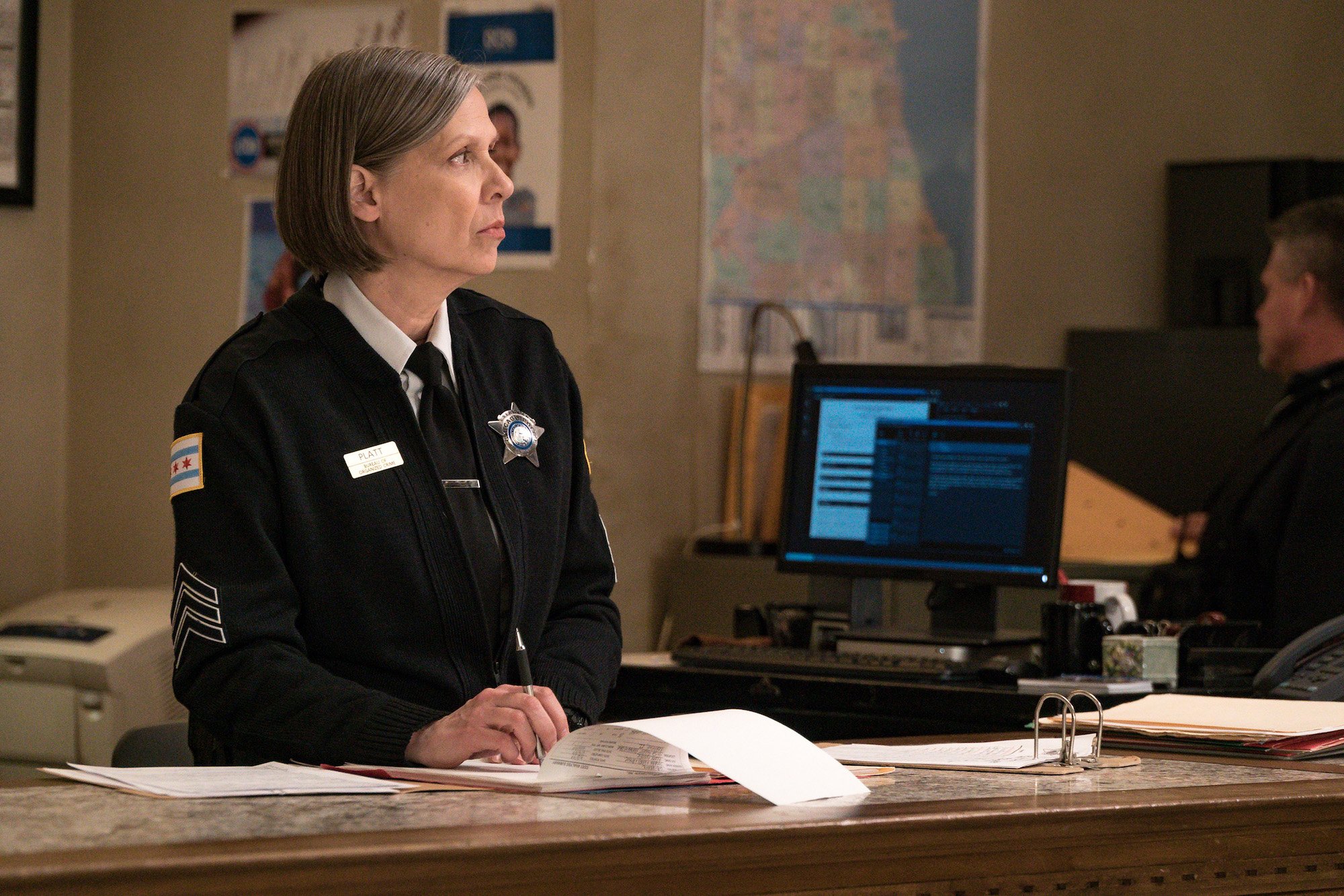 Amy Morton as Desk Sgt. Trudy Platt