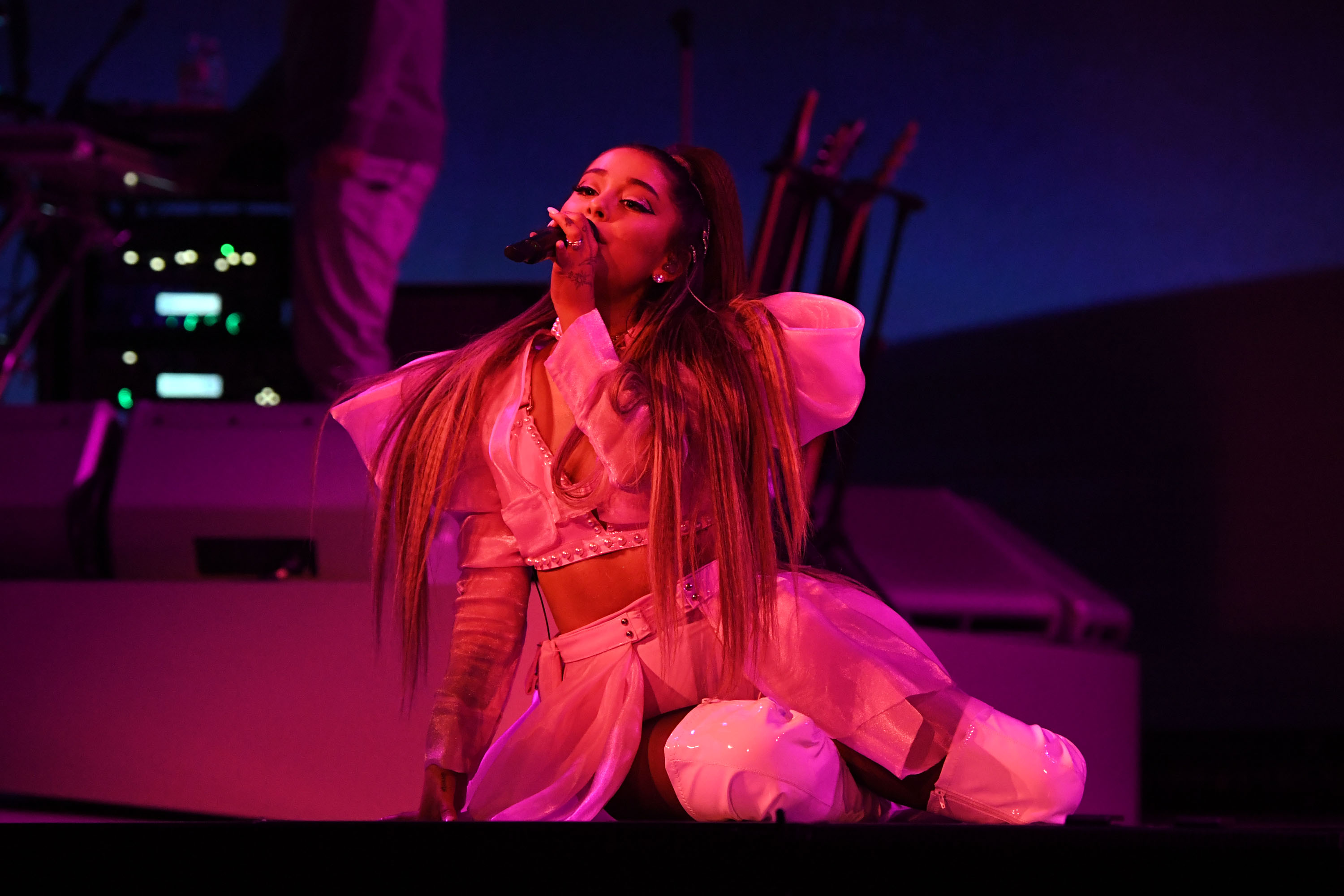 Ariana Grande performs onstage during the Sweetener World Tour on March 18, 2019 in Albany, New York.