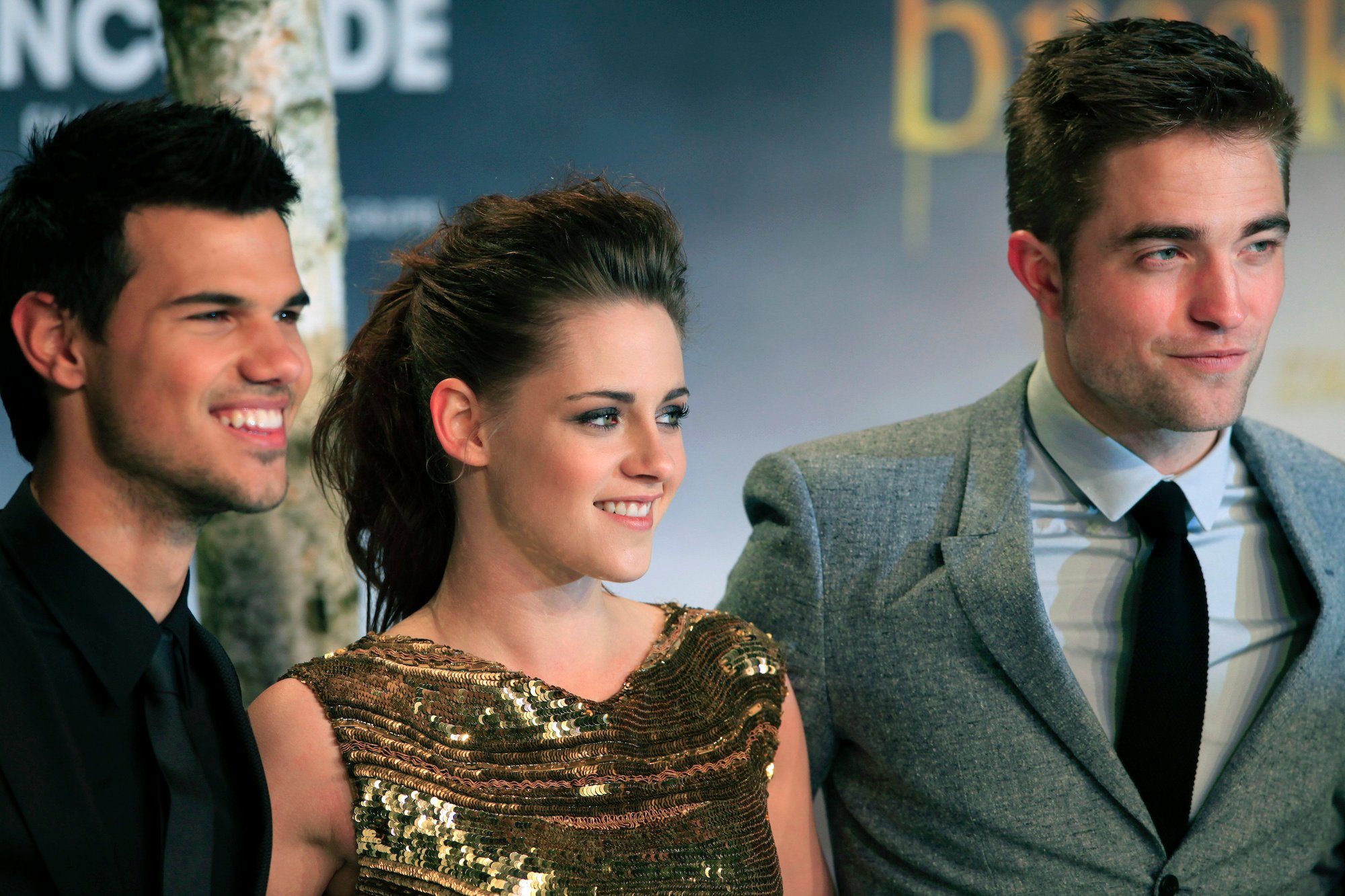 Taylor Lautner, Kristen Stewart, and Robert Pattinson at the German premiere of 'The Twilight Saga: Breaking Dawn - Part 2' on Nov. 16, 2012.