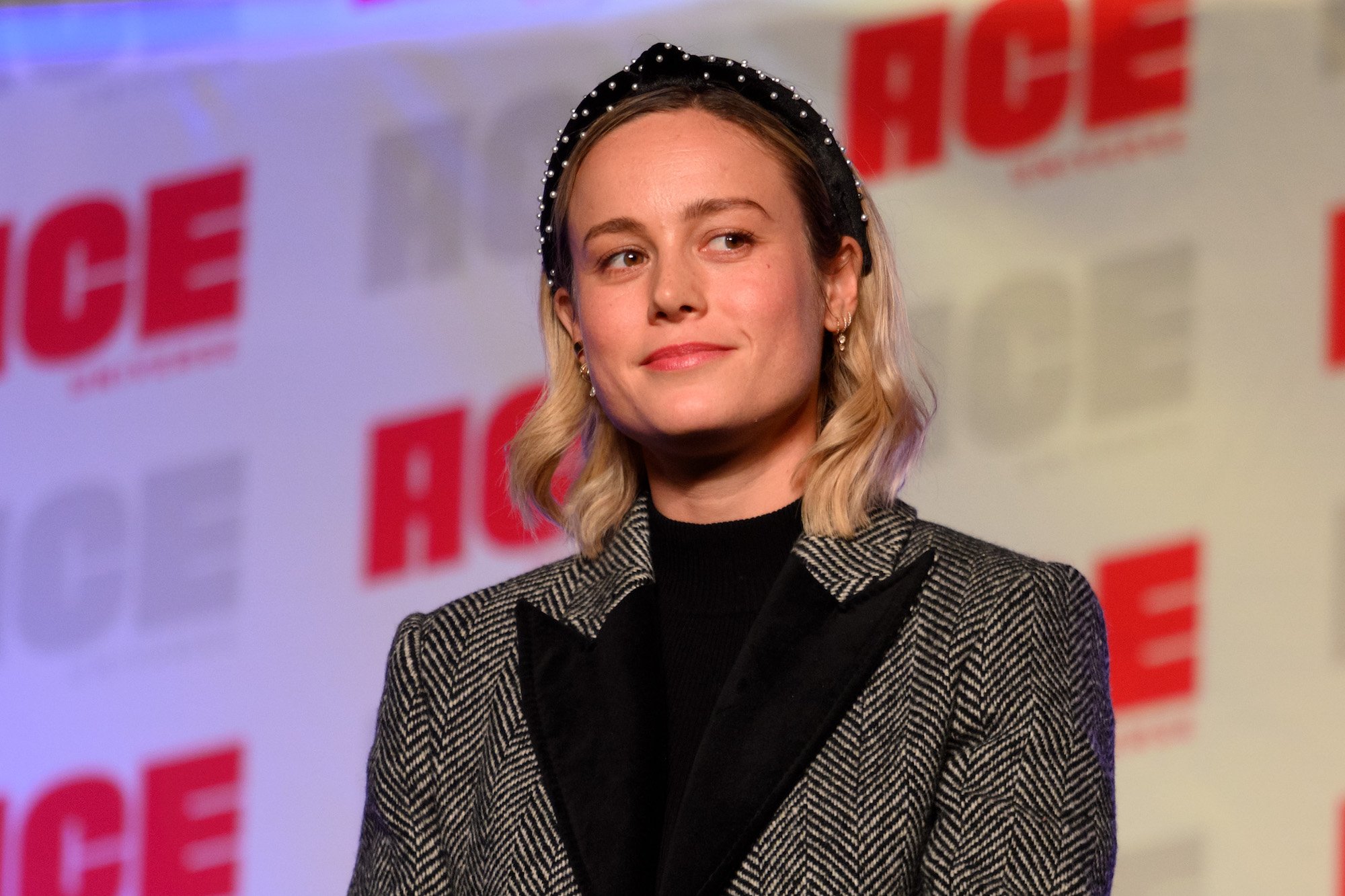 Brie Larson at ACE Comic Con Midwest on October 12, 2019 in Rosemont, Illinois.