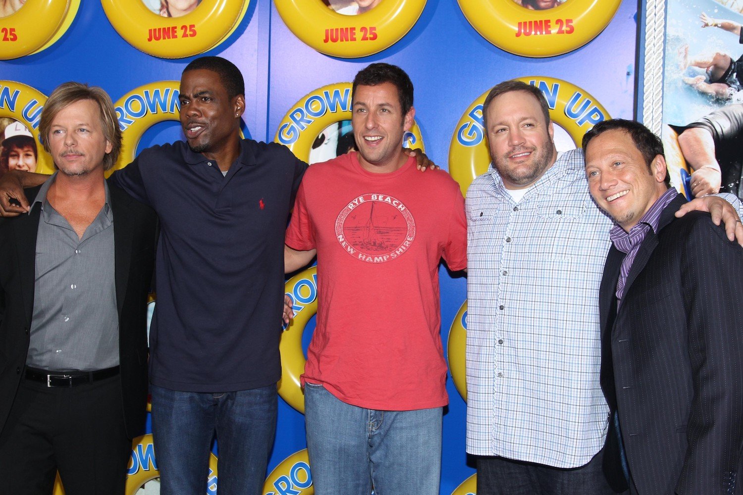 David Spade, Chris Rock, Adam Sandler, Kevin James, and Rob Schneider at a Special Screening of Grown Ups