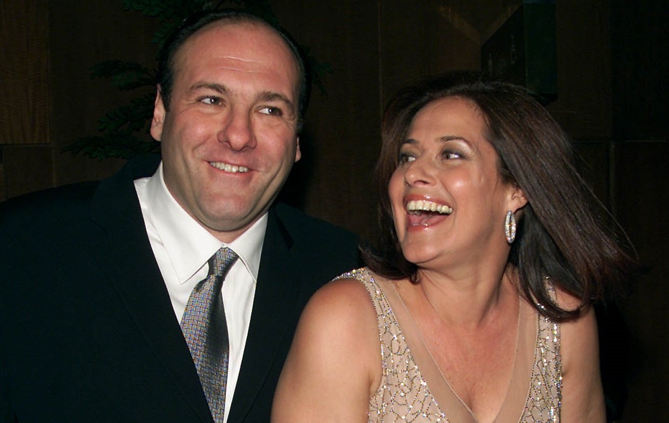 James Gandolfini and Lorraine Bracco laughing