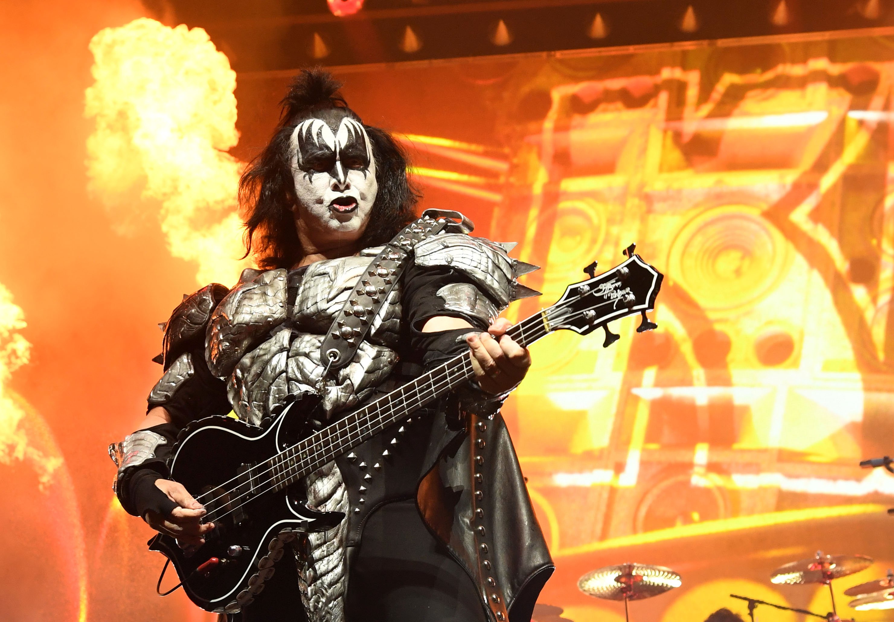 Gene Simmons with his guitar