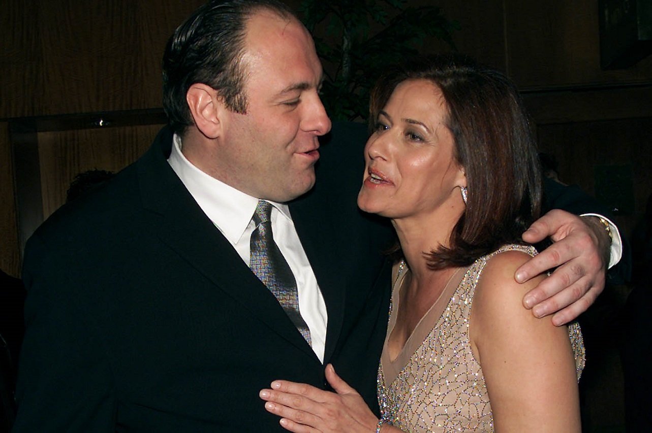 James Gandolfini hugs Lorraine Bracco.